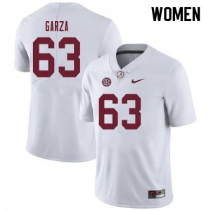 NCAA Women's Alabama Crimson Tide #63 Rowdy Garza Stitched College 2019 Nike Authentic White Football Jersey TO17S57KX